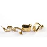 A pair of 9 carat gold cufflinks, etc