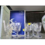 A set of six Thomas Webb crystal wine glasses, boxed