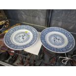 A pair of Royal Doulton and Rothschild Bros USA Ezra Cornell commemorative plates, 26cm diameter