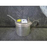 A large French silver plated mustard pot by Christofle, 6.5cm diameter