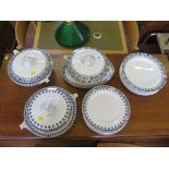 A Luxor part dinner service, comprising six 23cm plates, three 26cm plates, two tureens and covers