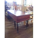 A Regency mahogany and ebony strung square piano case, on turned reeded legs and brass castors,