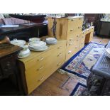 A 1930s oak washstand with single door on barley-twist legs, 100cm wide together with a Stag