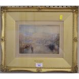 Attributed to A. Brunet Debaines after J.M.W. Turner Italian River Townscape Pencil and watercolour,