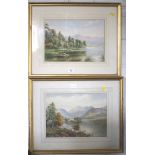 John Thwaite Head of Ullswater, and another lakes view - a pair Watercolours, signed 24cm x 34cm