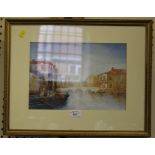 Early 20th century Venetian canal scene Watercolour, unsigned 22cm x 31cm