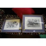 After Thomas Worth A pair of Aquatints The Deacon's Move and The Parson's Colt Published by