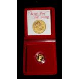 A 1980 proof gold half sovereign, boxed with papers