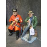 Two Royal Doulton figures: Past Glory HN2484 19cm high; A Good Catch HN2258 19cm high (2)