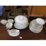 A Royal Doulton Berkshire pattern part dinner service, with twin handle bowls, three tureens and