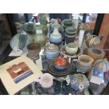 Various local studio pottery vases, cups and dishes, Susan Day of Taplow and others