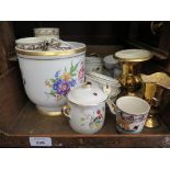 Various Royal Worcester ramekins, a Portuguese floral jardiniere and other ceramics