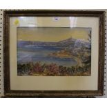 A.J. Stokes Italian bay view Watercolour and white, signed 27cm x 41cm