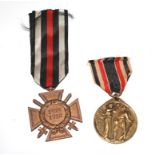 A World War I German Honour Legion medal for Fatherland Iron Cross, and a Hindenburg Cross of