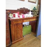 A mid Victorian mahogany pedestal sideboard, the acanthus and anthemion carved back over three