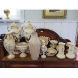 Various blush ivory ceramics, including Crown Ducal ware, Crown Devon Feildings, etc