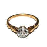 A diamond solitaire ring set in 18 carat gold