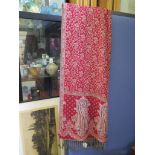 A red paisley shawl 70cm x 211cm