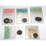 A small collection of Roman coins