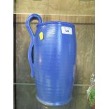 A Royal Doulton blue glaze vase with ribbon handle, impressed mark 14333 WO, 30cm high