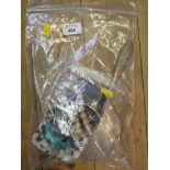 A bag of costume jewellery and a ladies silver hand mirror