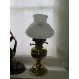 Two brass oil lamps