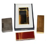 A collection of four cigarette lighters, to include Dunhill, St Dupont, Cartier, etc