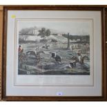 After Robert Cruikshank 'Football' & 'Jumping in Sacks' Hand coloured reproduction engravings 24cm x