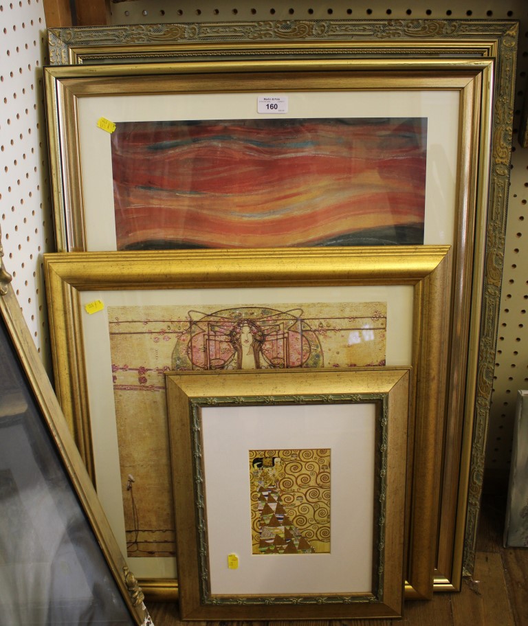 Four framed reproduction prints after Edvard Munch, John William Waterhouse, Margaret MacDonald