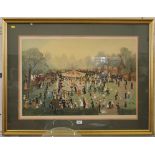 Helen Bradley (1900 - 1979) 'The Fair at Daisy Nook' Lithograph, blind stamp and signed in pencil,