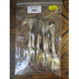 Six Georgian silver teaspoons