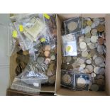 A large collection of British copper coins, together with a collection of commemorative coins