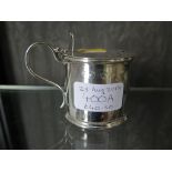 Silver drum mustard complete with liner, London 1822, marks rubbed