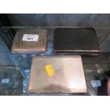 Three silver cigarette cases