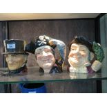 Three Royal Doulton character jugs, John Peel (A), Long John Silver (D6325), Mine Host (D6468)