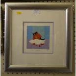 Toni Goffe 'Cream' (cat with broken jug) Lithograph, signed inscribed and numbered 99/495 in