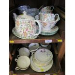 A Mintons Haddon Hall pattern tea service, with teapot and Bavarian floral decorated tea service