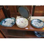 A set of eight Herend dinner plates with floral decoration 26cm diameter, a matching set of six side