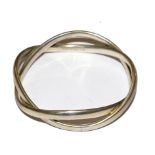 A double silver bangle signed Georg Jensen in the round