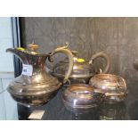 A four piece silver tea set, Birmingham 1942