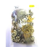A bag of miscellaneous costume jewellery