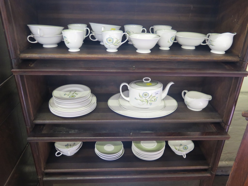 A Susie Cooper Katina pattern dinner service for six place settings including teapot