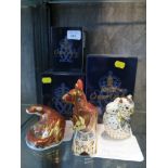 Royal Crown Derby Paperweights: Kangaroo (Australia collection 1999), Otter and Koala and Joey,