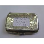 A silver cigarette case decorated in relief