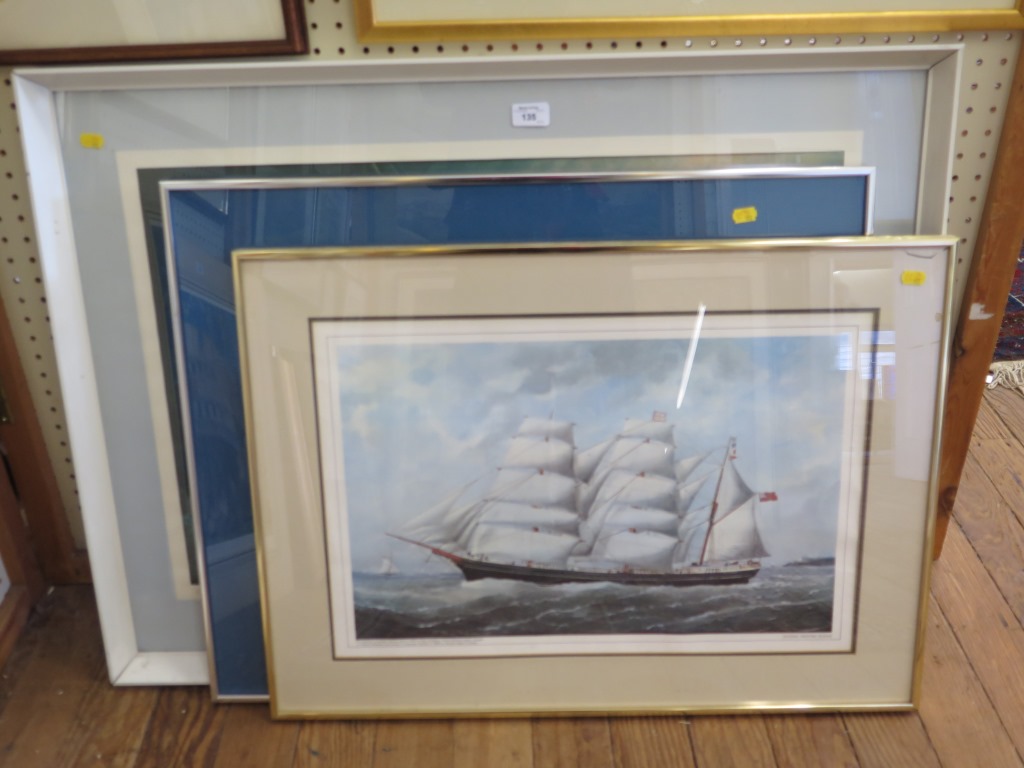 Laurence Bagley The Lone Sailor Lithograph signed and numbered 41/250 in pencil 49cm x 75cm A