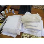 Various table linen, including place mats and table cloths