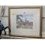 A pair of limited edition lithographs depicting The Thames at Abingdon and Ye Olde Bell, Hurley,