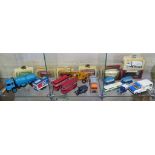 Nineteen diecast toy vehicles including Britains Magirus Deutz Milk Tanker, Lledo, Corgi and