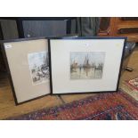 H Anton Sailing vessels with Venice Beyond Colour etching, signed and numbered 68/300 in pencil 25cm