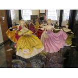 Six Royal Doulton Figures: Kirsty HN2381, Emma HN3714, The Last Waltz HN2315, Sara HN2265, Rachel